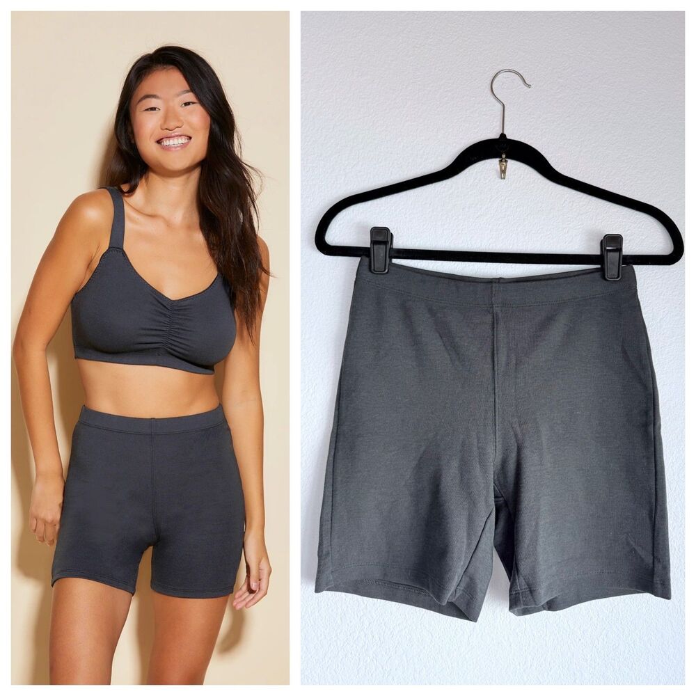 NWT Cosabella Michi Lounge Biker Shorts in Charcoal Gray Black Size Medium